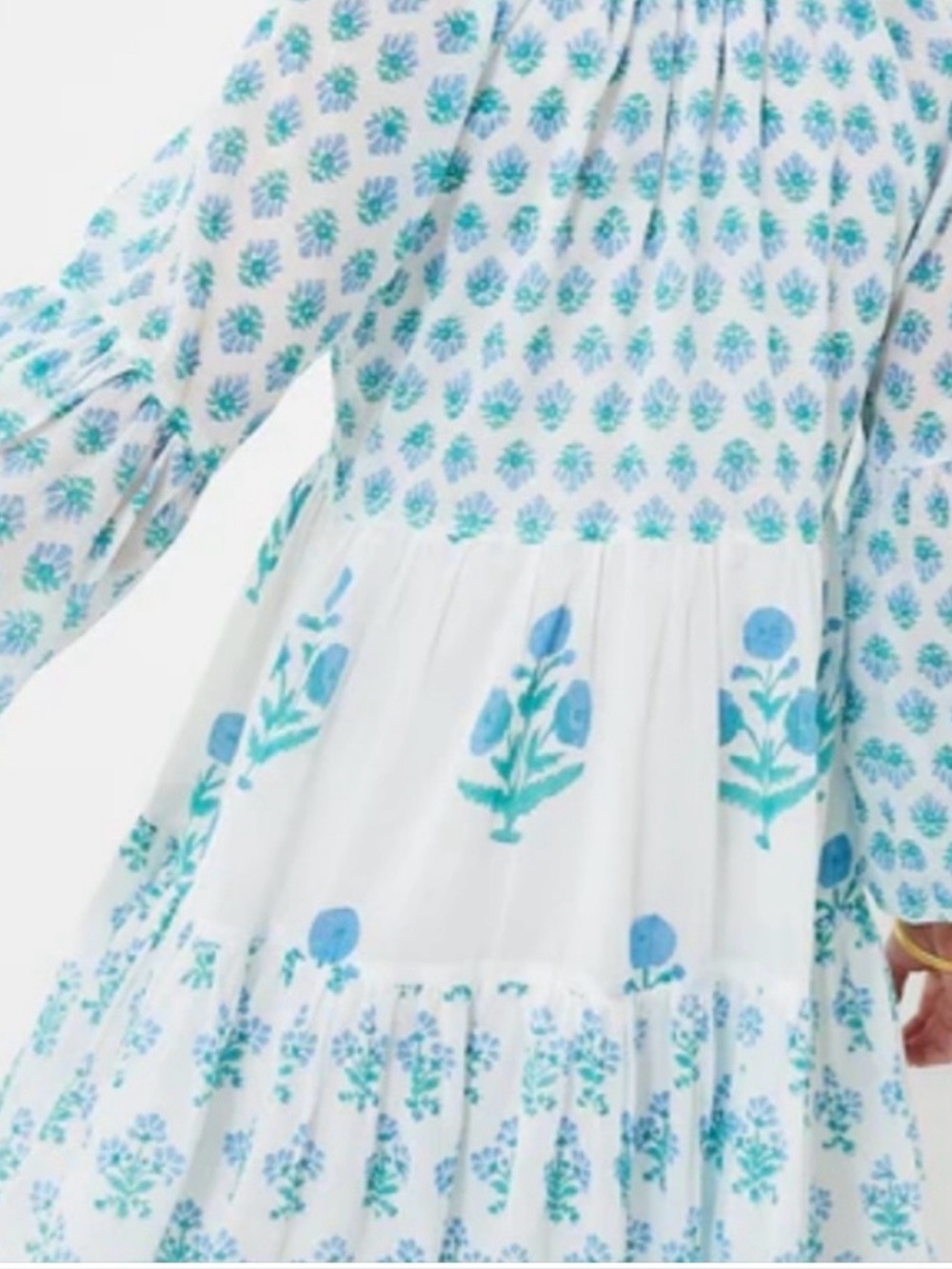 Oliphant Tuckernuck Provence Blue Mini Dress XXS with ballon sleeve -XXS